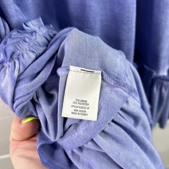 ALYA By Francesca's Blue Peplum‎ Raw Hem Tank Top Shirt Size Large - Picture 8 of 12